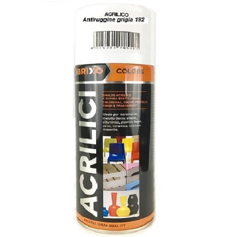 SPRAY BRIXO COLORS ANTIRUGGINE GRIGIA 192