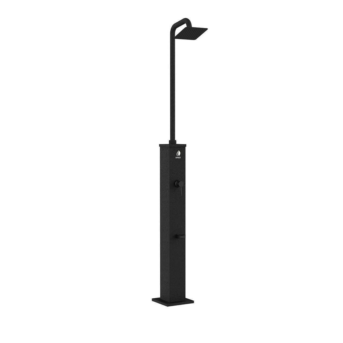 Doccia solare nera alluminio Sined Dino