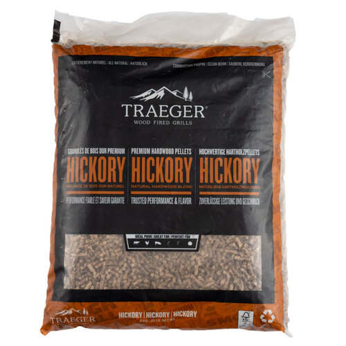 Pellets da legno Hickory naturale certificato FSC per barbecue a pellet - 9 kg