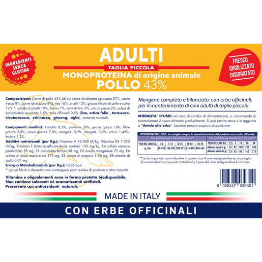 VET LINE ADULT MONOPROTEIN CHICKEN SMALL BREED 3 KG