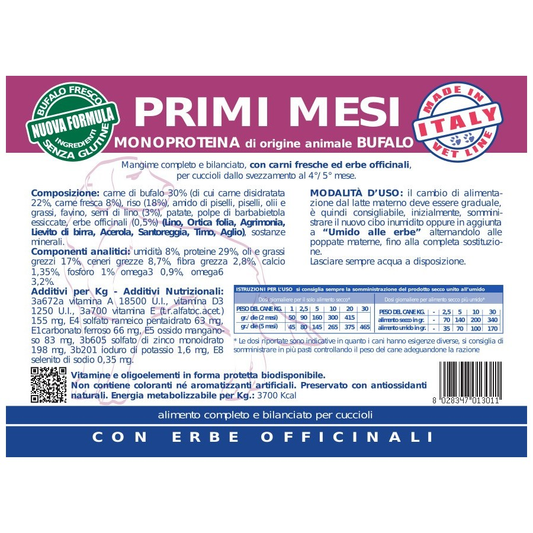 VET LINE FIRST MONTHS MONOPROTEIN BUFFALO 3 KG