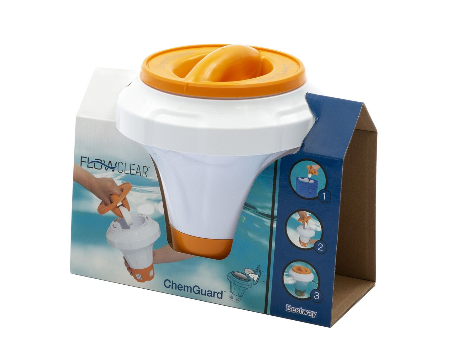 CHEMGUARD CHLORINE DISPENSER WITH KNOB TO AVOID TOUCHING 7 CM CHLORINE TABLETS