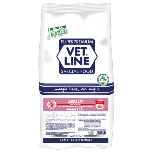 VET LINE ADULTI MONOPROTEICO TAGLIA PICCOLA MAIALE 3 KG