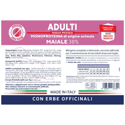 VET LINE ADULTI MONOPROTEICO TAGLIA PICCOLA MAIALE 3 KG