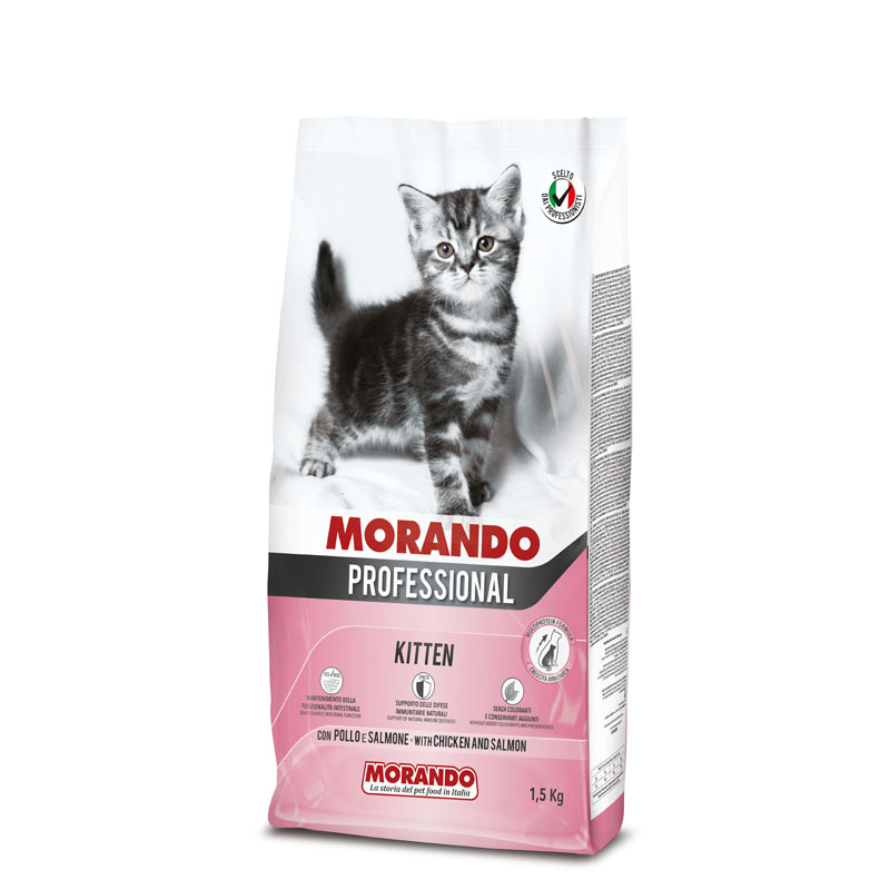 MORANDO PROFESSIONAL GATTO KITTEN CON POLLO SALMONE KG 1