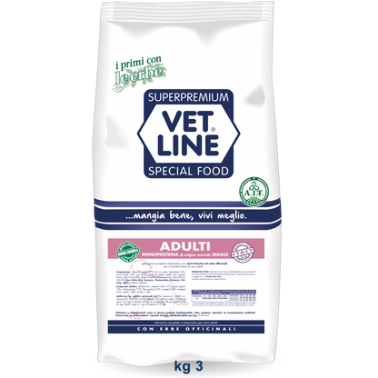VET LINE ADULTI MONOPROTEICO MAIALE 3 KG