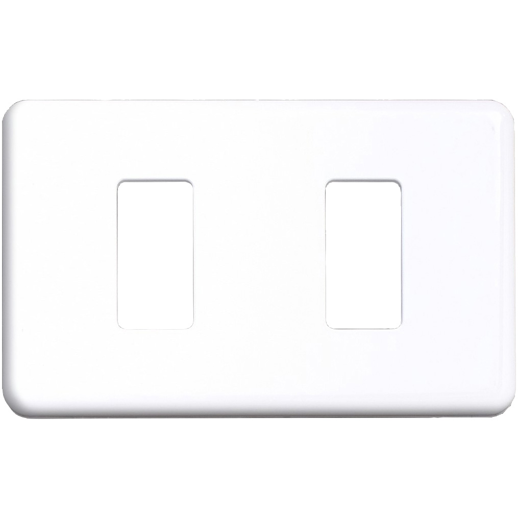 MAGIC SWITCH COVER PLATE 2-GANG ECONOMIC PK 2PCS WHITE