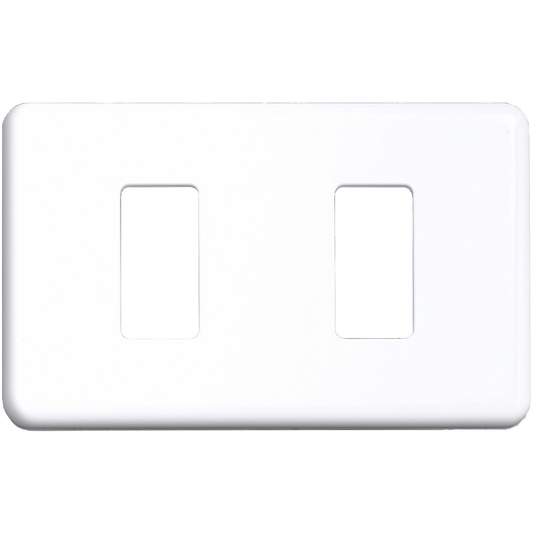 MAGIC SWITCH COVER PLATE 2-GANG ECONOMIC PK 2PCS WHITE