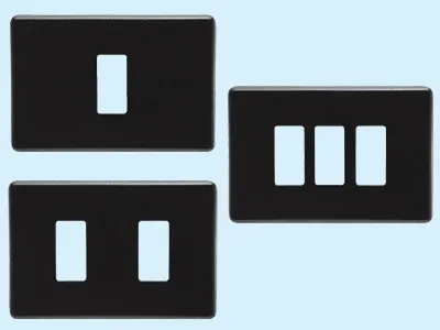 MAGIC SWITCH COVER PLATE 2-GANG ECONOMIC PK 2PCS BLACK