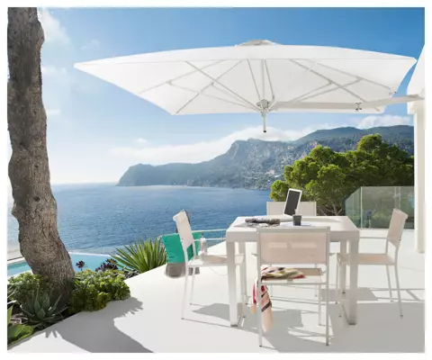 UMBRELLA KIT+KING WALL BRACKET+UMBROSA PARAFLEX SQUARE 190X190 TERRA COVER