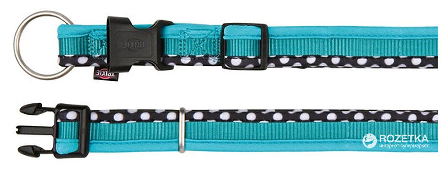 LIGHT BLUE BEADED NYLON COLLAR M-L ITEM 14257