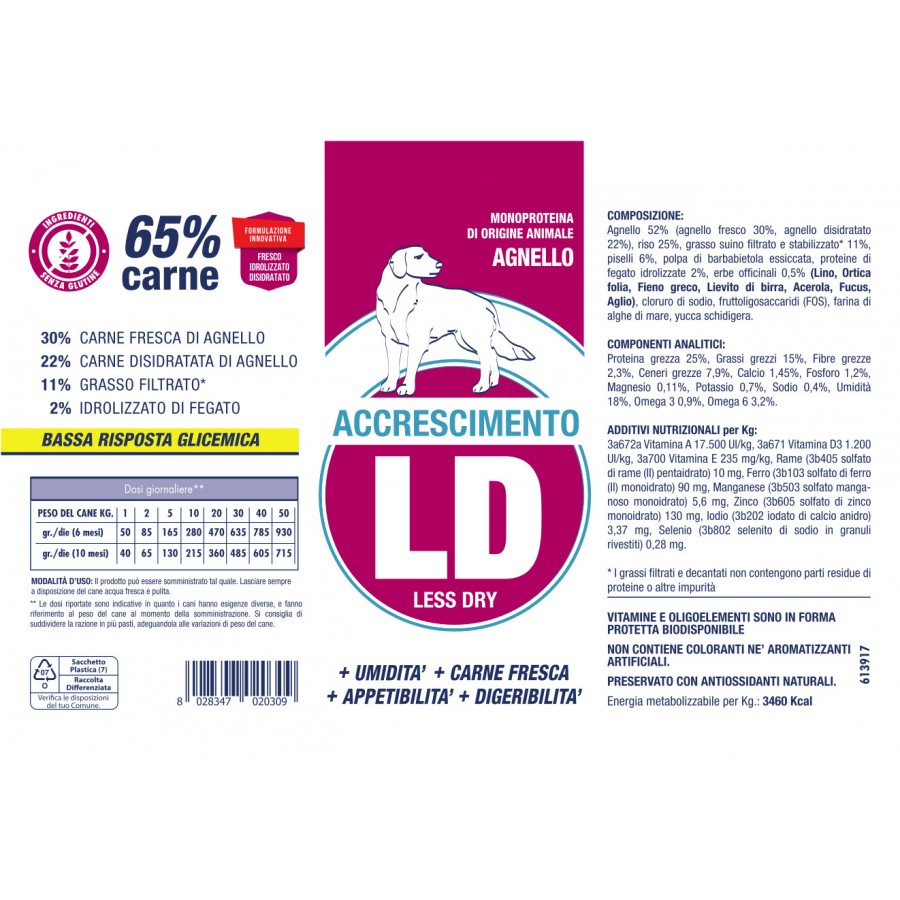 VET LINE ACCRESCIMENTO LD AGNELLO 3 KG