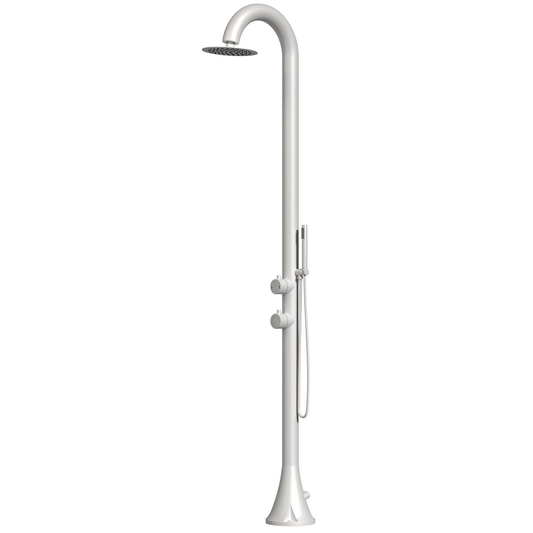 WHITE NAUTICAL STAINLESS STEEL SHOWER
