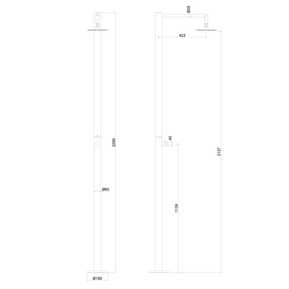 Colonna doccia inox per esterno Sined