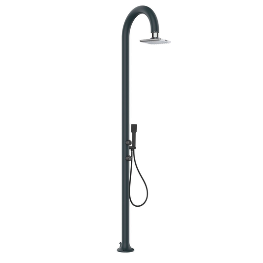 Doccia led alluminio grigia con doccino Sined