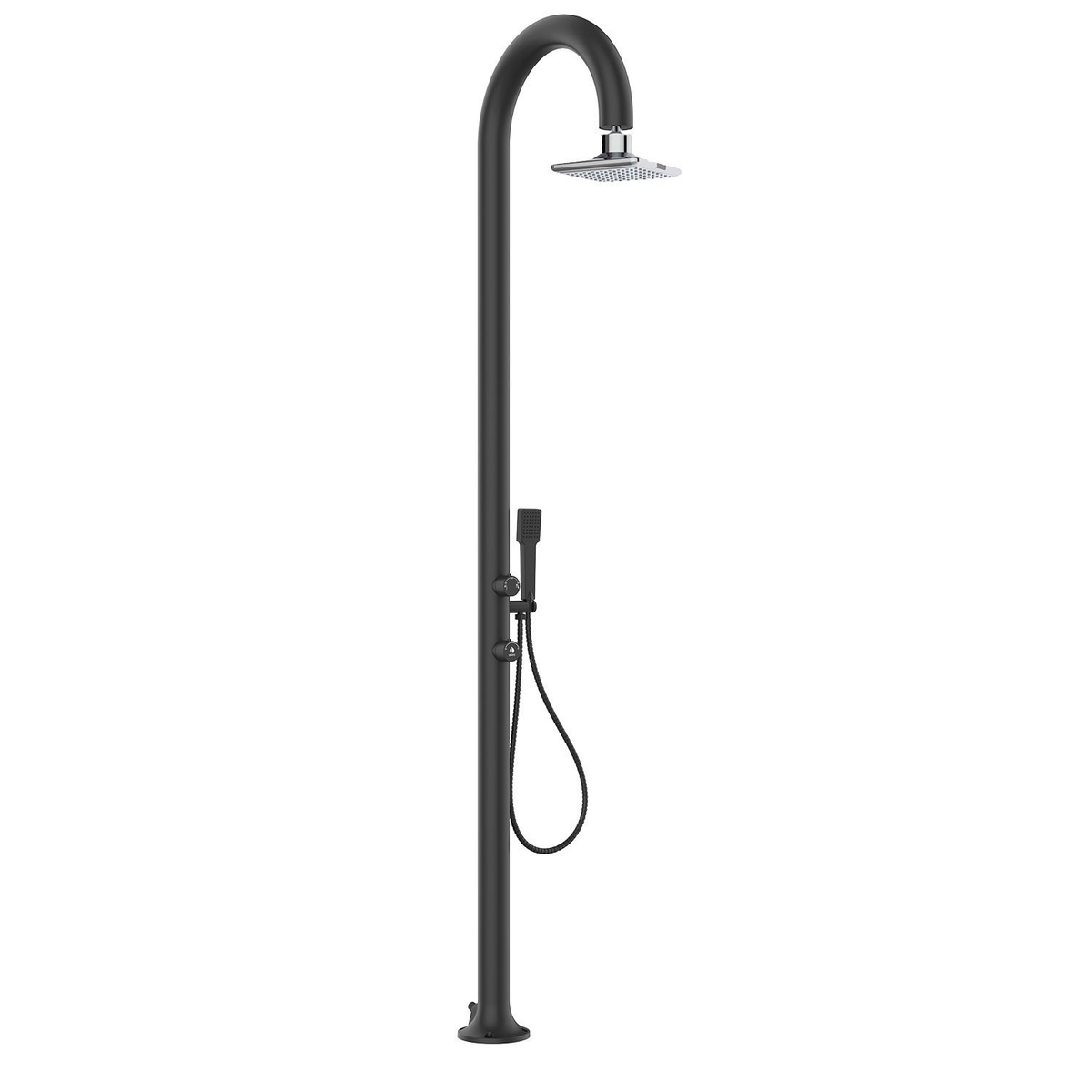 BLACK ALUMINUM LED SHOWER WITH HANDHELD SHOWER