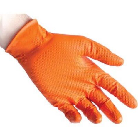 ORANGE DISPOSABLE NITRILE GLOVE N85 L