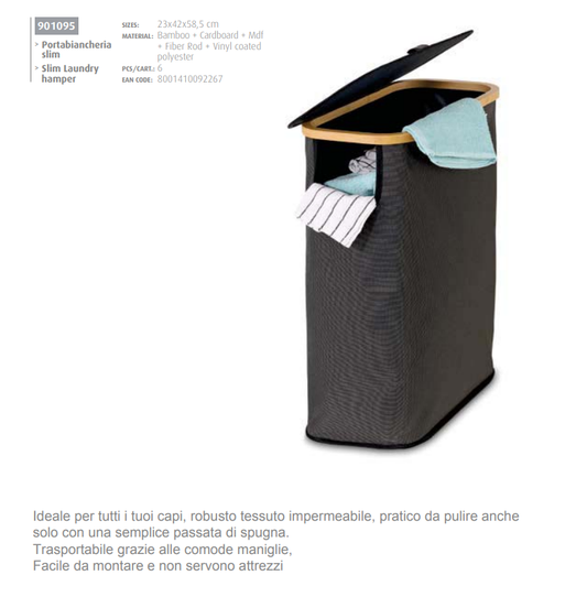 SLIM LAUNDRY BASKET SIZE 23X45X58