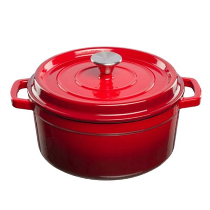 CASSERUOLA IN GHISA SMALTATA 3.5 LT ROSSA CON COPERCHIO