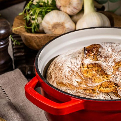 CASSERUOLA IN GHISA SMALTATA 3.5 LT ROSSA CON COPERCHIO