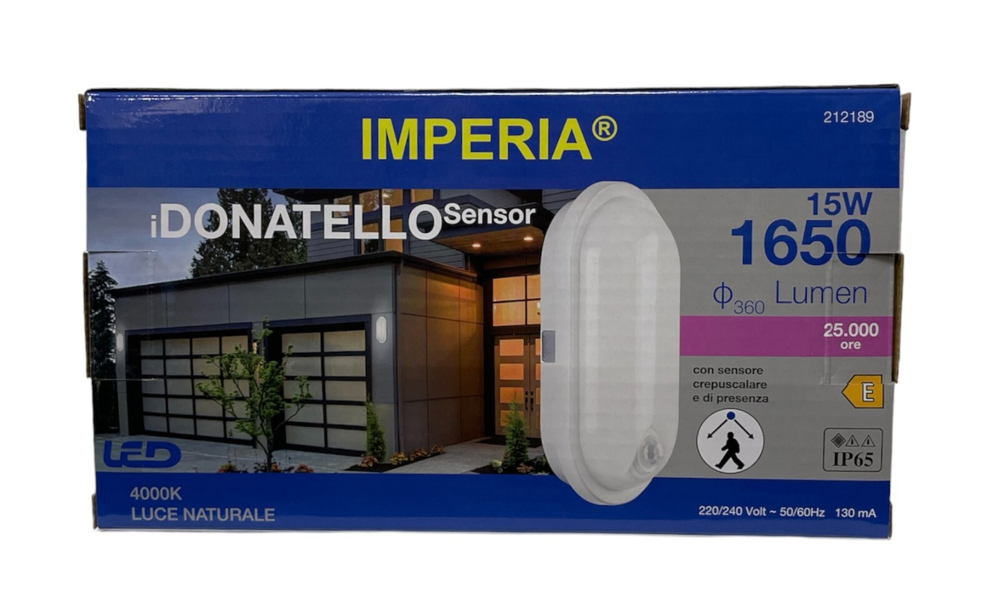 IMPERIA iDONATELLO SENSOR IP65 15W LED 4000K PIR+LIGHT SENSOR