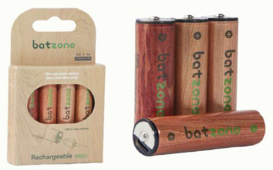 RECHARGEABLE AAA LITHIUM BATTERIES 666MWH 4 PIECES - CABLE INCLUDED