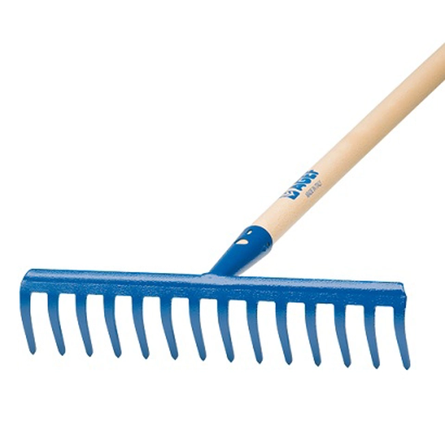 RAKE 16 CURVED TEETH HANDLE 130 CM BEECH D. 26