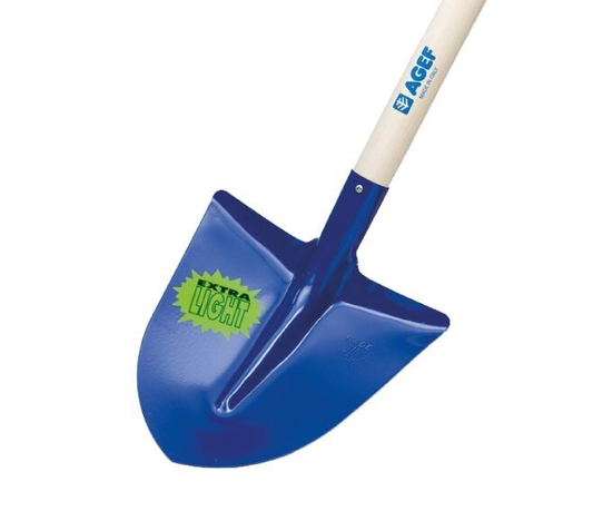 SHOVEL EXTRA LIGHT MAN 140 CM POPLAR NO HANDLE AND BEVELED BLUE