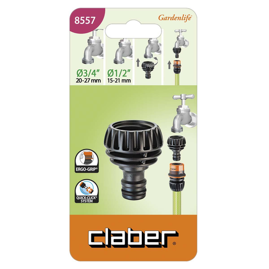TAP CONNECTOR 1/2"-3/4" BLISTER CLABER