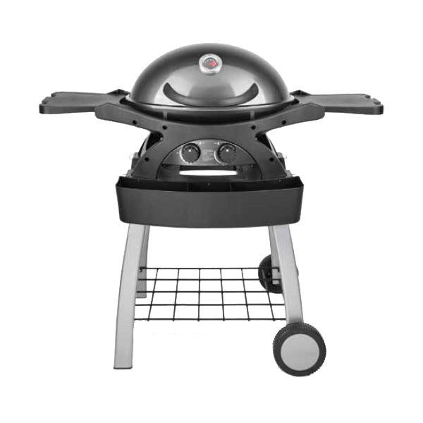 DOLCEVITA TWINGRILL GREY GAS BBQ WITH TROLLEY