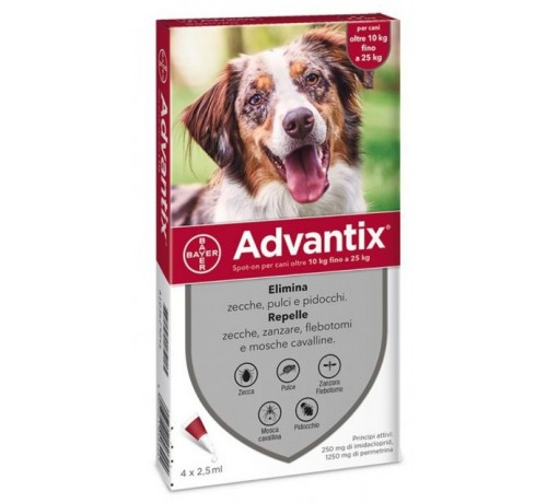 ANTIPARASSITARIO ADVANTIX CANI ELANCO KG 10/25 CF DA 4 PZ
