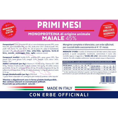 VET LINE PRIMI MESI MONOPROTEICO MAIALE 12Kg
