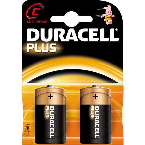 DURACELL PLUS POWER C2 FLASHLIGHT BATTERY X 2 PCS