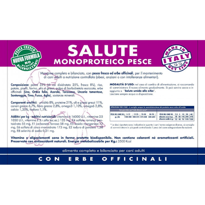 VET LINE SALUTE MONOPROTEICO PESCE 3 KG