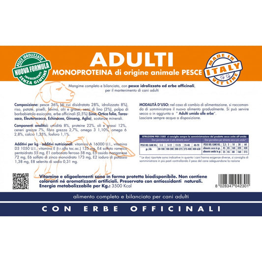 VET LINE ADULTI MONOPROTEICO PESCE 3 KG