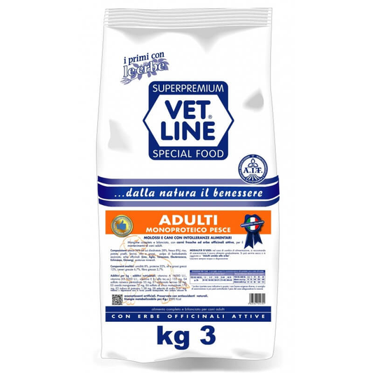 VET LINE ADULTI MONOPROTEICO PESCE 3 KG