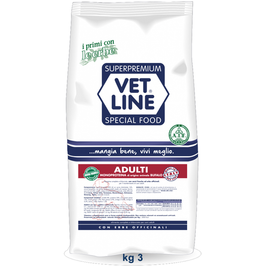 VET LINE ADULTI MONOPROTEICO BUFALO 3 KG