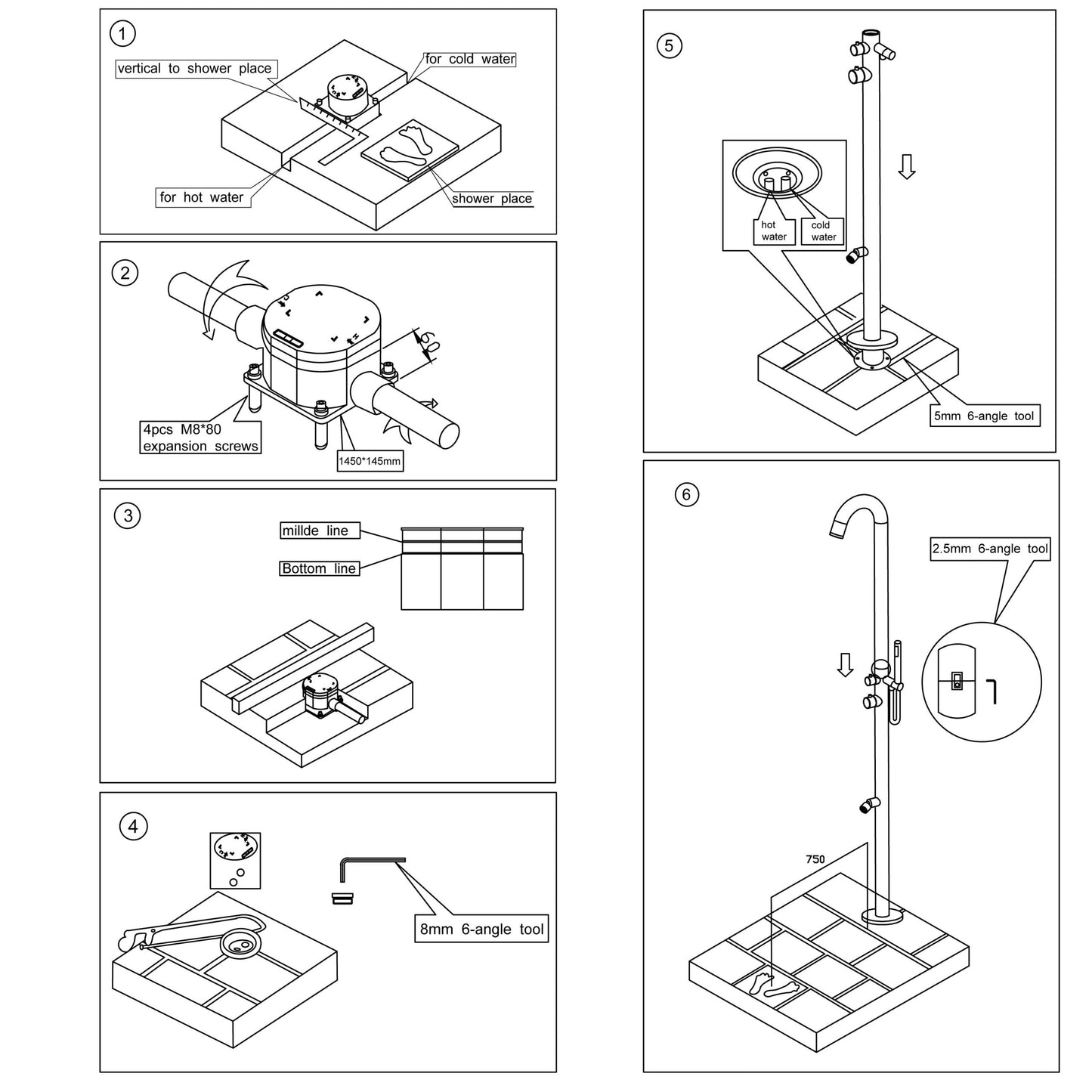 SINED Outdoor Classic Stainless Steel Shower