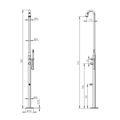 SINED Outdoor Classic Stainless Steel Shower