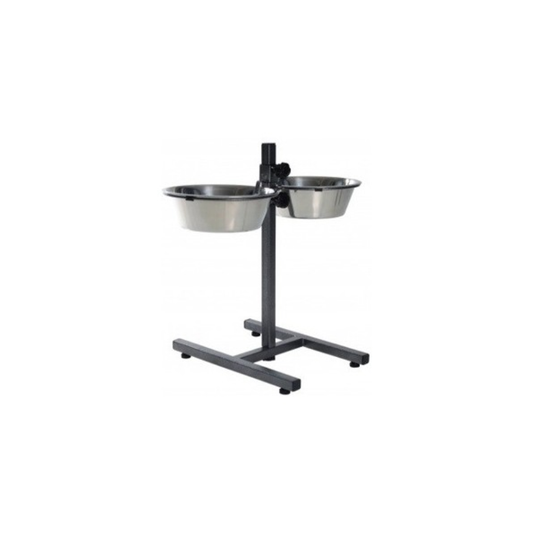 DOG BAR WITH 2 BOWLS WITH ADJUSTABLE HEIGHT UP TO 50 CM 2x2.8 LT