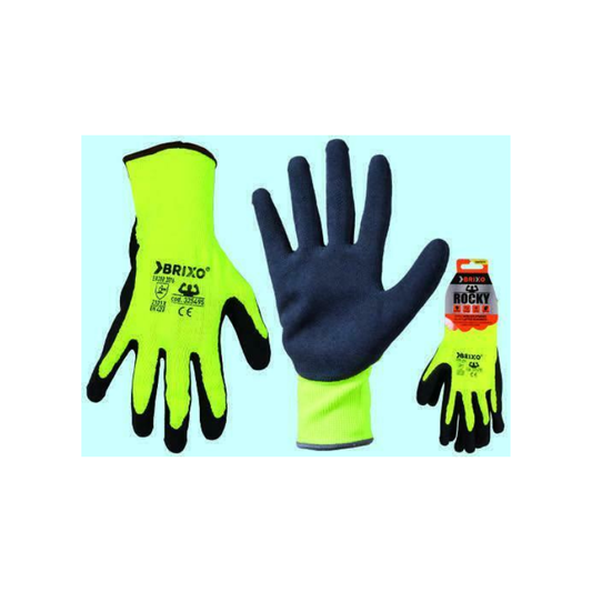 BRIXO ROCKY ACRYLIC SPANDEX/LATEX FOAM GLOVES - SIZE M