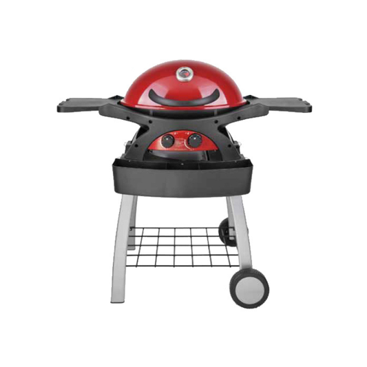 BARBECUE A GAS DOLCEVITA TWINGRILL ROSSO CON CARRELLO